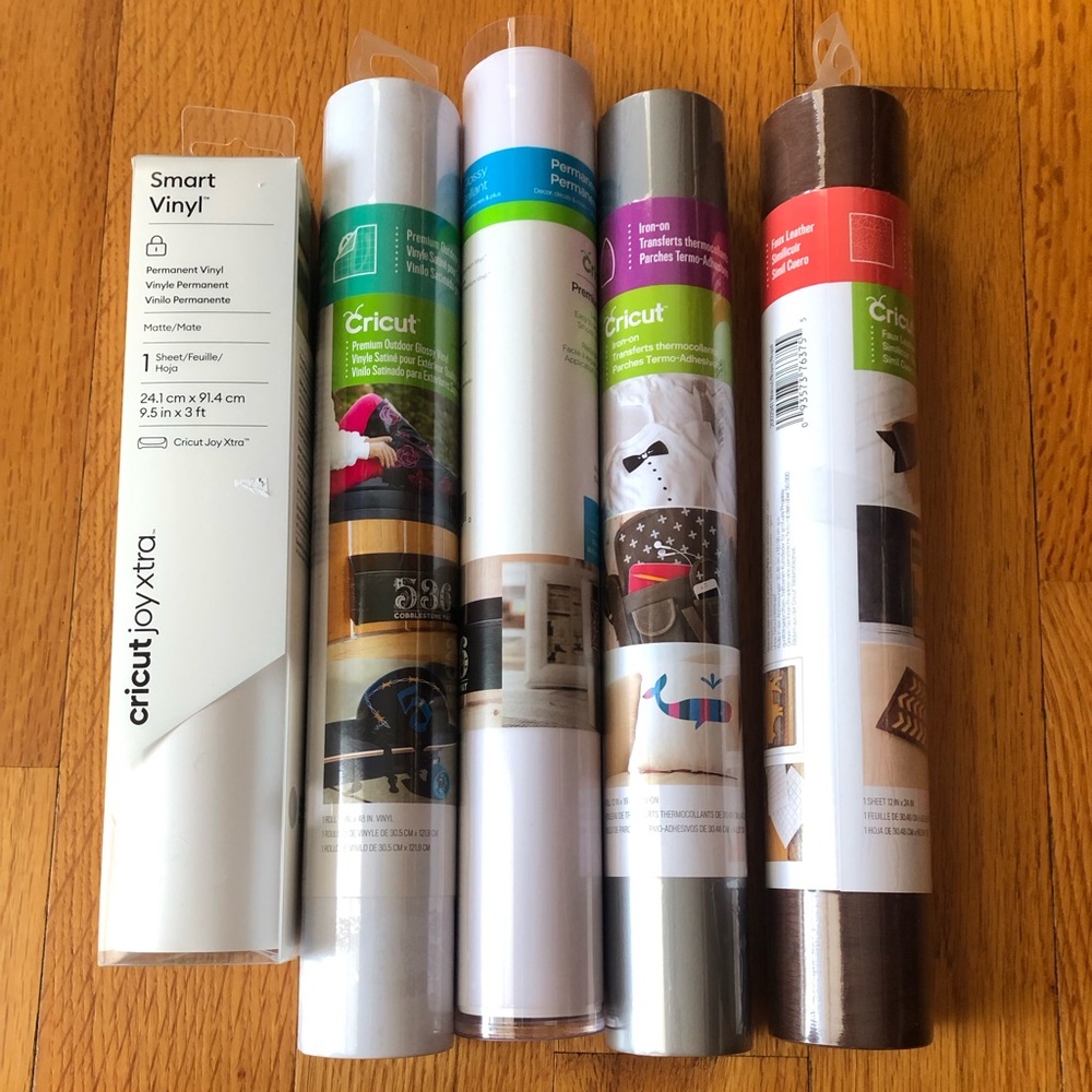 Cricut Smart Vinyl Permanent Rolls - White, Silver, Brown, Matte White